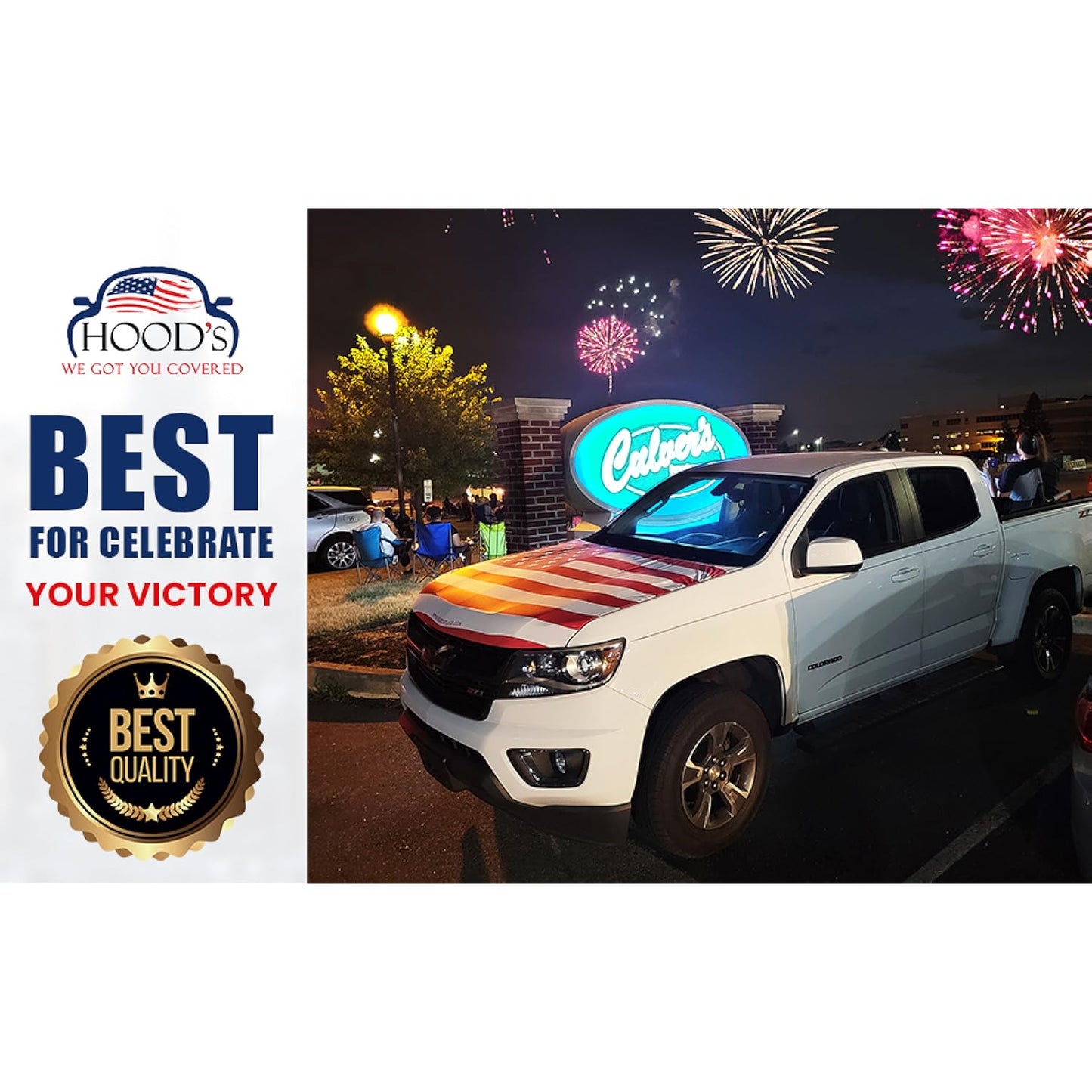 American mexico Flag Car Hood Cover 63"x47" (160x120 cm) – USA Stars & Stripes Decoration – Universal Fit Cover for Trucks, Cars, SUV
