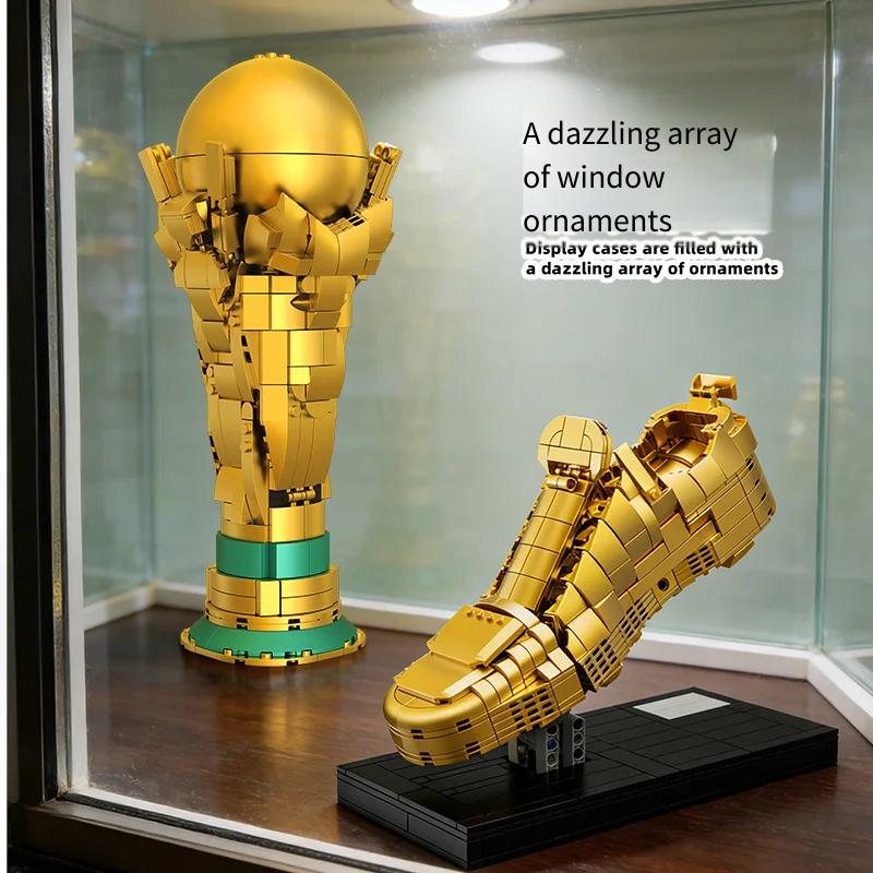 Football Championship Trophy Building Blocks Golden Boot Bricks Toys for Boys Christmas Gift Set