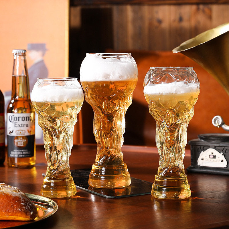 Glass Beer Mugs Set of 6 – Creative Crystal Clear Beer Mug for Bar, Parties & Beer Lovers