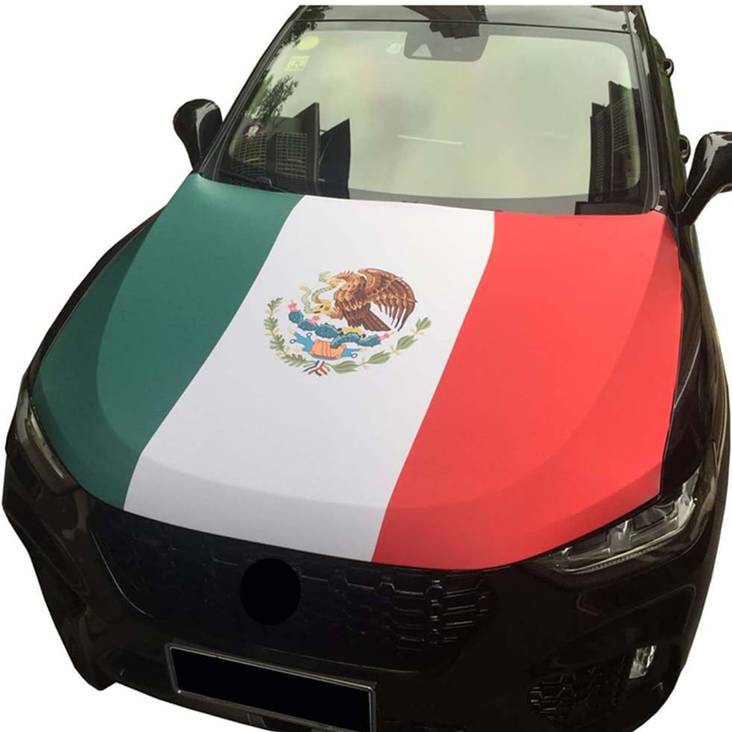 American mexico Flag Car Hood Cover 63"x47" (160x120 cm) – USA Stars & Stripes Decoration – Universal Fit Cover for Trucks, Cars, SUV