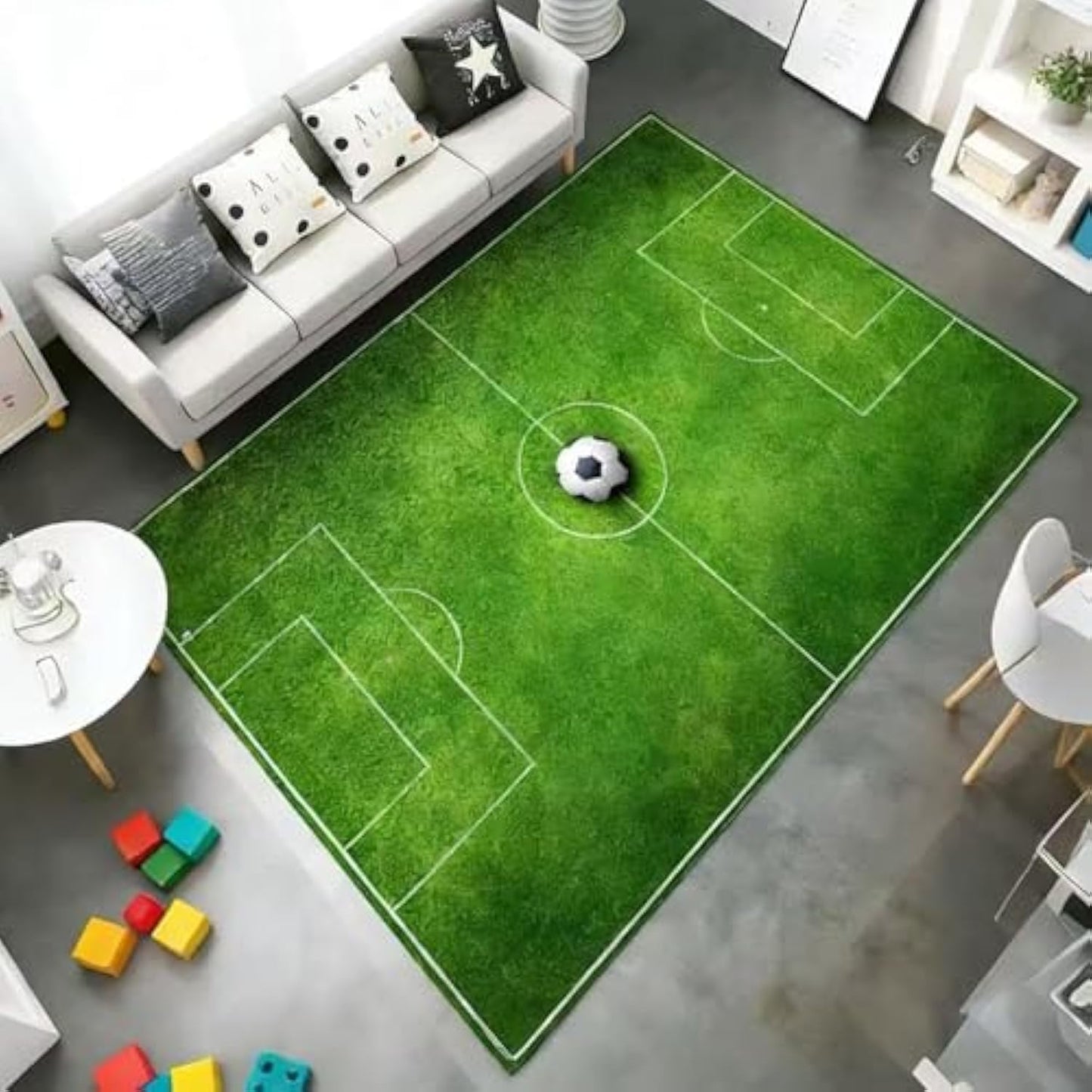 2026 Soccer Field Rug 6'x9'(180x270c) - Large Soft Area Rug for Watch Party Decor, Non-Slip Football Pitch Carpet for Boys Room, Sports Bar