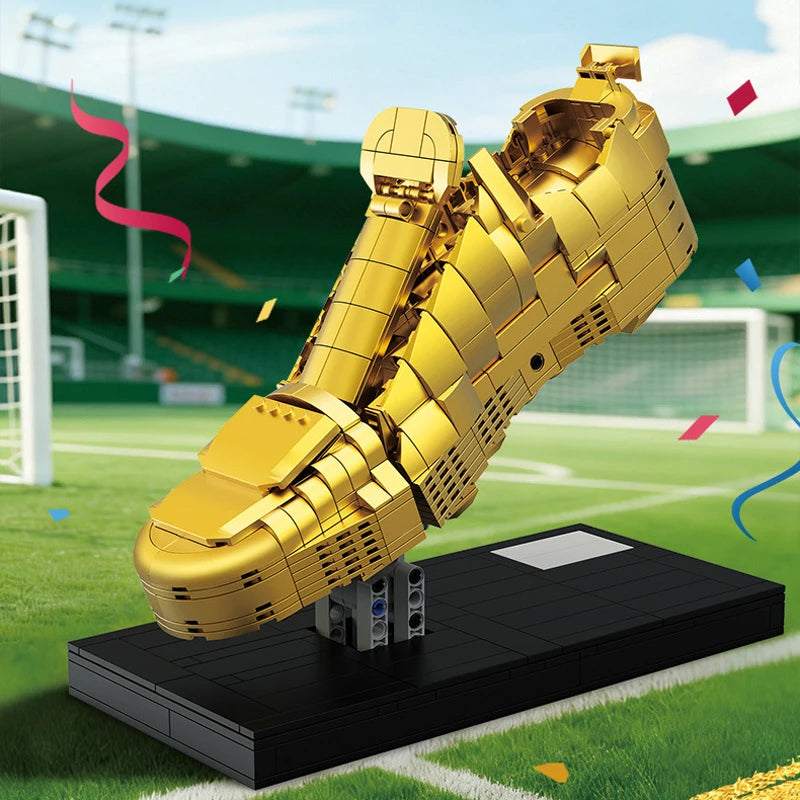 Football Championship Trophy Building Blocks Golden Boot Bricks Toys for Boys Christmas Gift Set