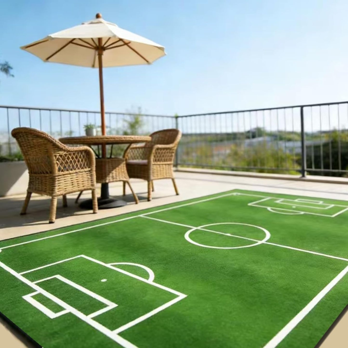 2026 Soccer Field Rug 6'x9'(180x270c) - Large Soft Area Rug for Watch Party Decor, Non-Slip Football Pitch Carpet for Boys Room, Sports Bar