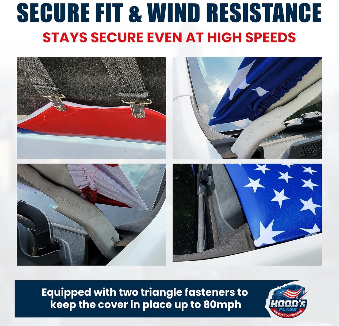 American mexico Flag Car Hood Cover 63"x47" (160x120 cm) – USA Stars & Stripes Decoration – Universal Fit Cover for Trucks, Cars, SUV