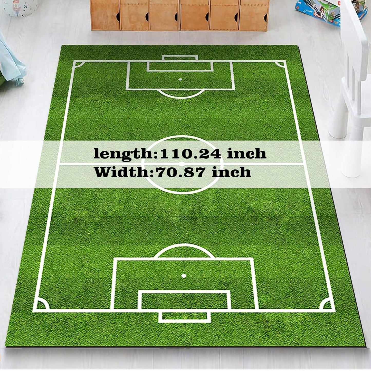 2026 Soccer Field Rug 6'x9'(180x270c) - Large Soft Area Rug for Watch Party Decor, Non-Slip Football Pitch Carpet for Boys Room, Sports Bar
