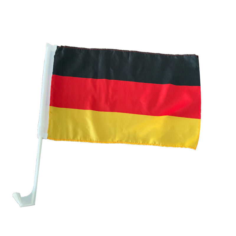 Football Fan Car Window Flag 2 pieces– pole included, 30x45cm(12x16inch)