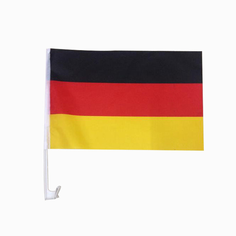 Football Fan Car Window Flag 2 pieces– pole included, 30x45cm(12x16inch)