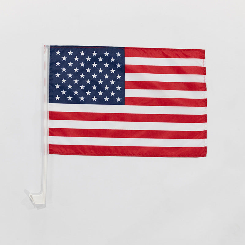 Football Fan Car Window Flag 2 pieces– pole included, 30x45cm(12x16inch)