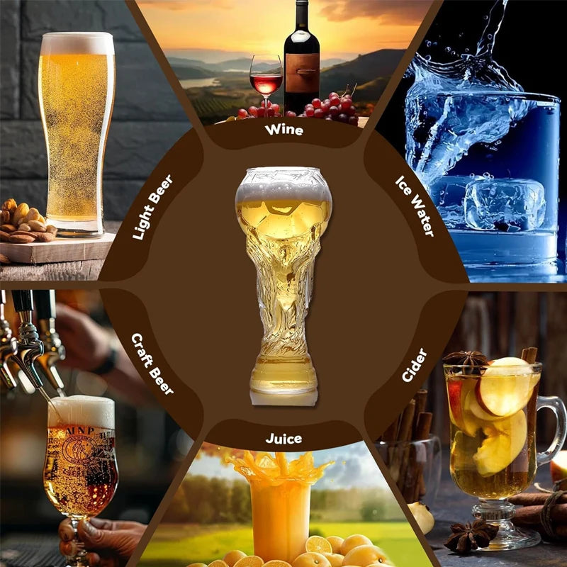 Glass Beer Mugs Set of 6 – Creative Crystal Clear Beer Mug for Bar, Parties & Beer Lovers