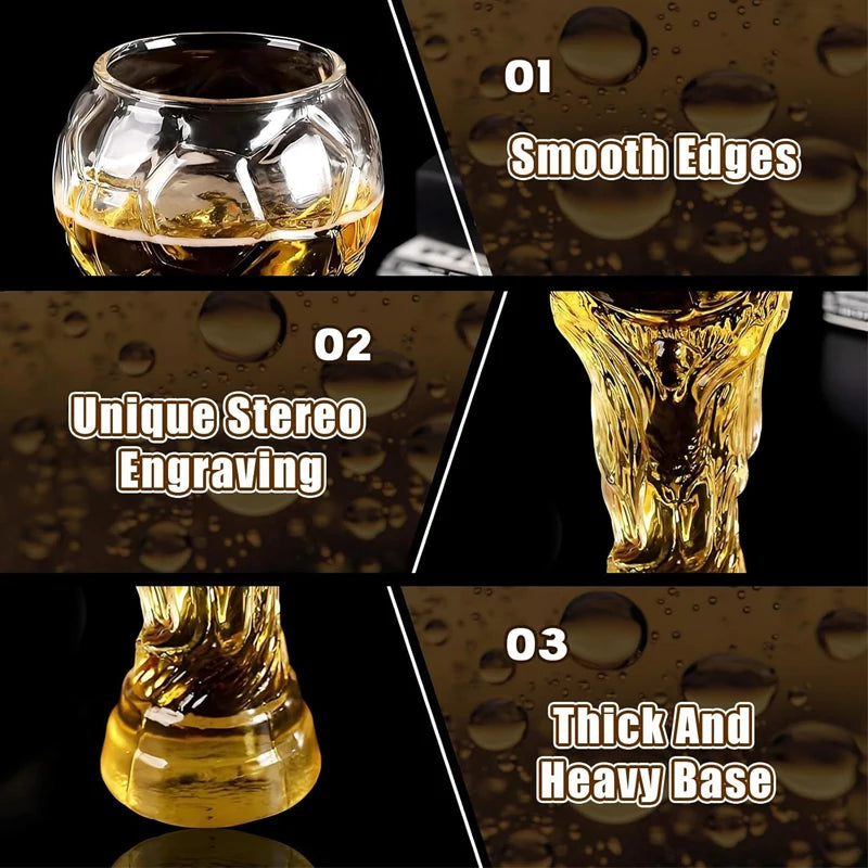 Glass Beer Mugs Set of 6 – Creative Crystal Clear Beer Mug for Bar, Parties & Beer Lovers